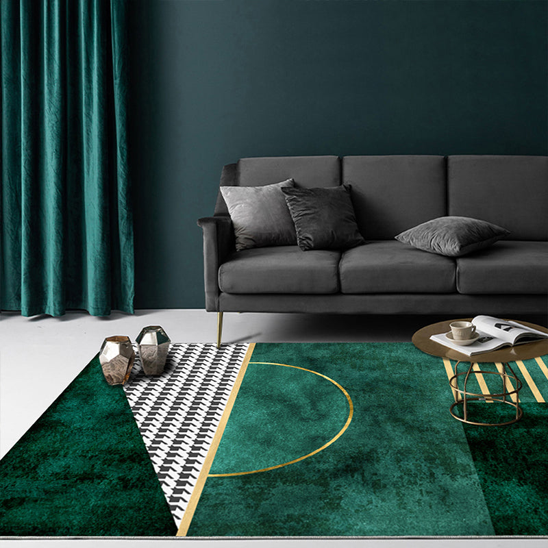 Novelty Abstract Printed Rug Multi Colored Cotton Blend Area Rug Easy Care Non-Slip Backing Carpet for Living - view 4