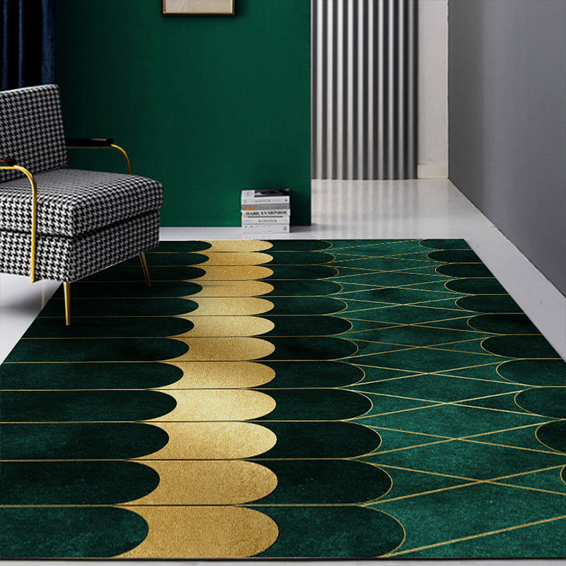 Novelty Abstract Printed Rug Multi Colored Cotton Blend Area Rug Easy Care Non-Slip Backing Carpet for Living