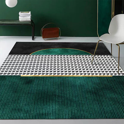 Western Parlor Rug Multi Color Geometric Printed Indoor Rug Polyster Pet Friendly Stain-Resistant Area Carpet Green-Black Clearhalo 'Area Rug' 'Rug' 2213763