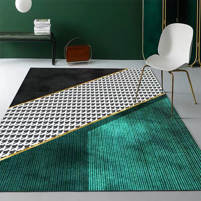 Western Parlor Rug Multi Color Geometric Printed Indoor Rug Polyster Pet Friendly Stain-Resistant Area Carpet Green-White Clearhalo 'Area Rug' 'Rug' 2213765