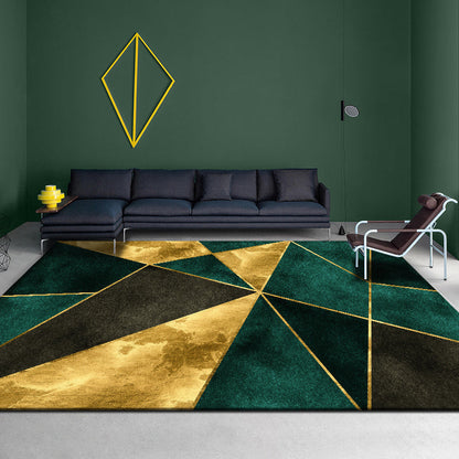 Multi-Colored Modern Rug Cotton Blend Geometric Printed Area Carpet Anti-Slip Backing Pet Friendly Rug for Room - Gold - Clearhalo - 'Area Rug' - 'Rug' - 2213782