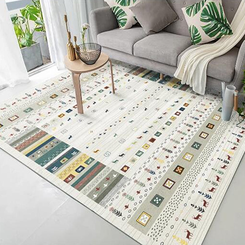 Simple Geometric Patterned Rug Multi Colored Nordic Carpet Polypropylene Anti-Slip Backing Washable Area Rug for Decor Beige Clearhalo 'Area Rug' 'Rug' 2213793