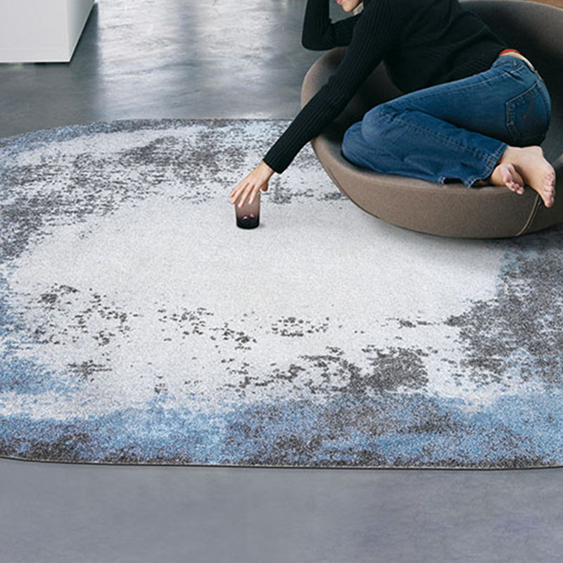 Chinese Home Decoration Rug Multi Color Polyster Area Carpet Pet Friendly Washable Stain-Resistant Rug - Gray Blue - Clearhalo - 'Area Rug' - 'Rug' - 2214882