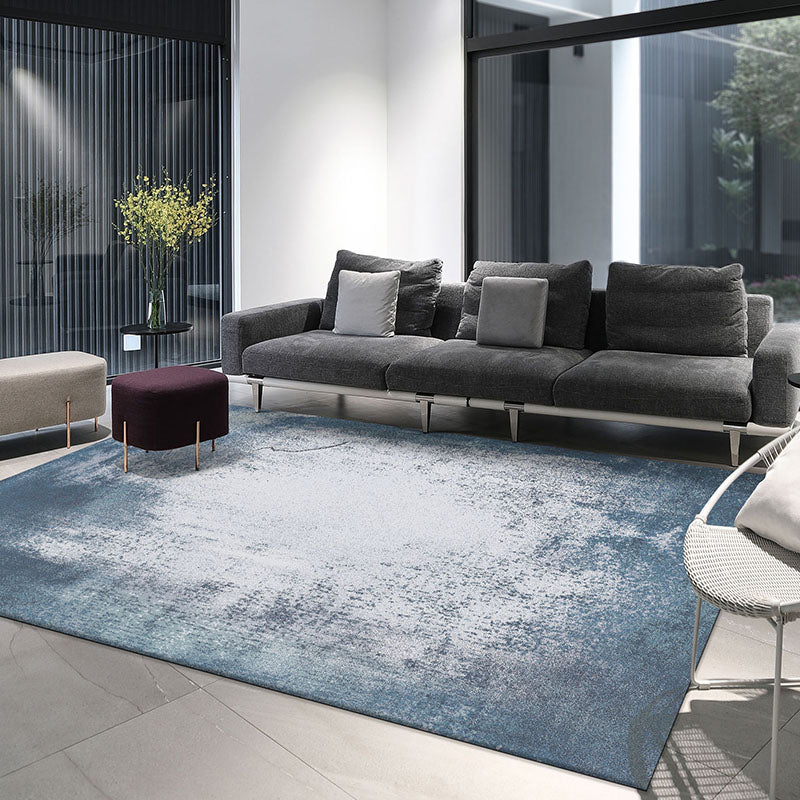 Chinese Home Decoration Rug Multi Color Polyster Area Carpet Pet Friendly Washable Stain-Resistant Rug - Blue-Gray - Clearhalo - 'Area Rug' - 'Rug' - 2214888