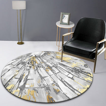 Industrial Abstract Patterned Rug Multi Color Cotton Blend Carpet Non-Slip Backing Pet Friendly Rug for Home