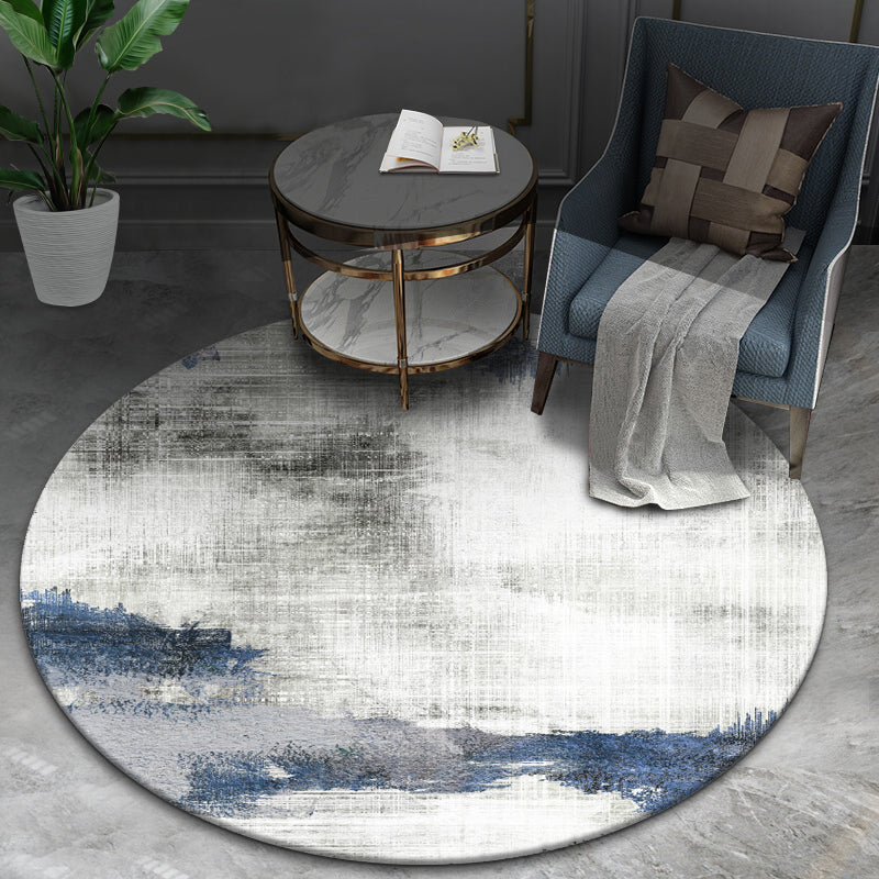 Industrial Abstract Patterned Rug Multi Color Cotton Blend Carpet Non-Slip Backing Pet Friendly Rug for Home