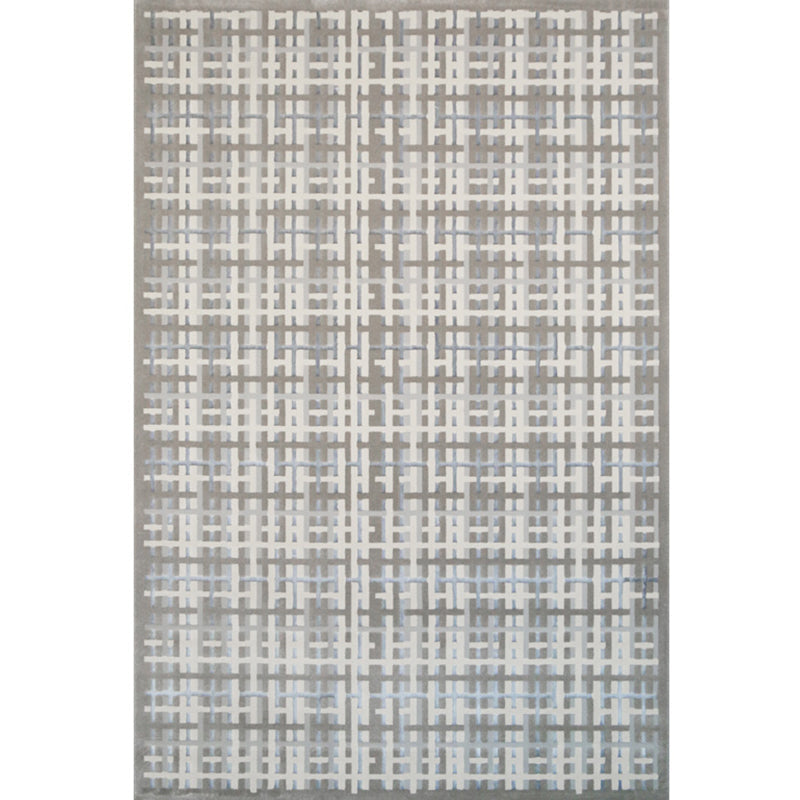 Multi-Colored Abstract Rug Cotton Blend Steampunk Area Carpet Anti-Slip Backing Washable Rug for Living Room - Dark Gray - Clearhalo - 'Area Rug' - 'Rug' - 2214987