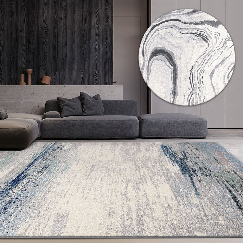 Simple Multi Color Industrial Rug Polypropylene Abstract Patterned Area Carpet Non-Slip Pet Friendly Rug for Decor Cream Gray Clearhalo 'Area Rug' 'Rug' 2215024