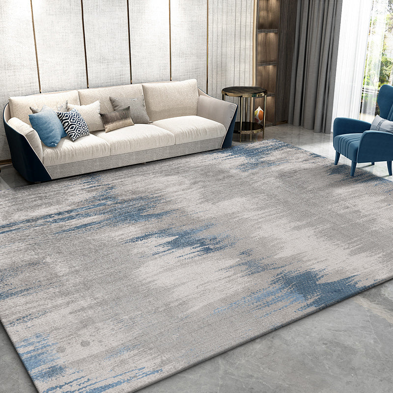 Classic Abstract Rug Multi Color Steampunk Area Carpet Cotton Blend Anti-Slip Backing Easy Care Rug for Living Room - Blue - Clearhalo - 'Area Rug' - 'Rug' - 2215335