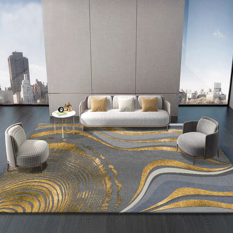 Classic Abstract Rug Multi Color Steampunk Area Carpet Cotton Blend Anti-Slip Backing Easy Care Rug for Living Room - Rose Gold - Clearhalo - 'Area Rug' - 'Rug' - 2215341