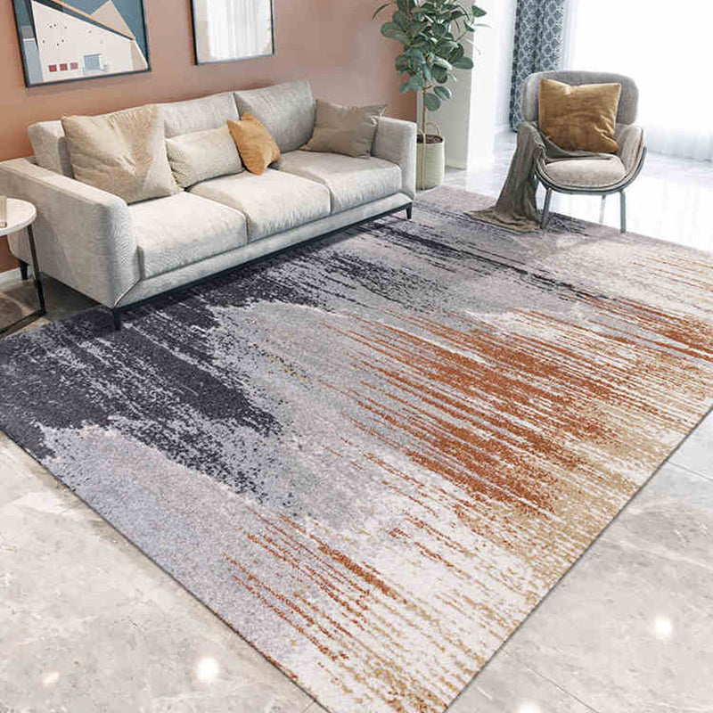 Industrial Living Room Rug Multi Color Abstract Rug Cotton Blend Anti-Slip Backing Easy Care Washable Carpet