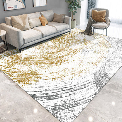 Industrial Living Room Rug Multi Color Abstract Rug Cotton Blend Anti-Slip Backing Easy Care Washable Carpet