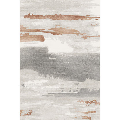 Modern Abstract Print Rug Multi-Color Cotton Blend Area Carpet Non-Slip Backing Machine Washable Rug for Parlor - Gray-Red - Clearhalo - 'Area Rug' - 'Rug' - 2215446