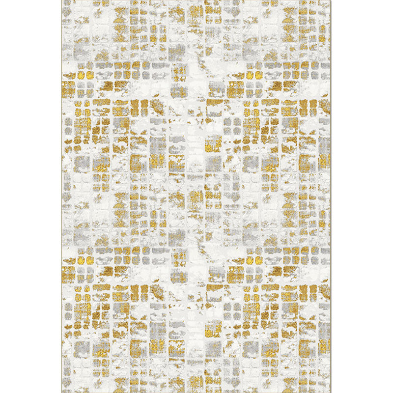 Modern Abstract Print Rug Multi-Color Cotton Blend Area Carpet Non-Slip Backing Machine Washable Rug for Parlor - Gold - Clearhalo - 'Area Rug' - 'Rug' - 2215451