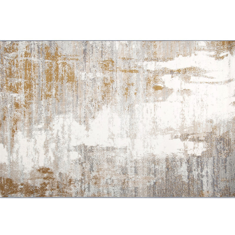 Multi Color Chinoiserie Rug Polyster Abstract Printed Carpet Pet Friendly Machine Washable Carpet for Living Room - Gray-Gold - Clearhalo - 'Area Rug' - 'Rug' - 2215456