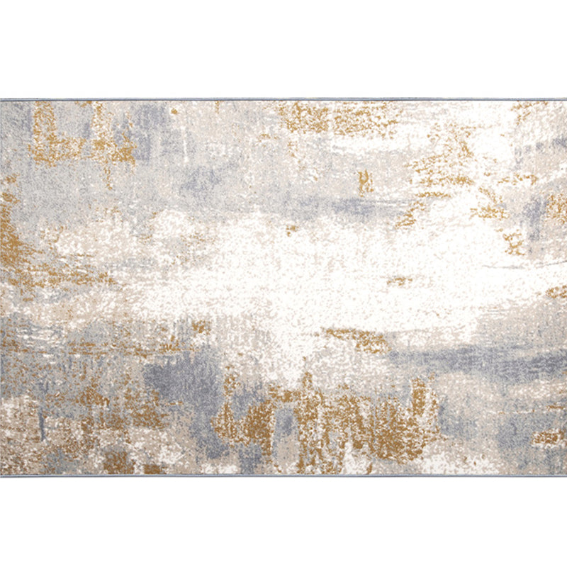Multi Color Chinoiserie Rug Polyster Abstract Printed Carpet Pet Friendly Machine Washable Carpet for Living Room - Light Gold - Clearhalo - 'Area Rug' - 'Rug' - 2215463