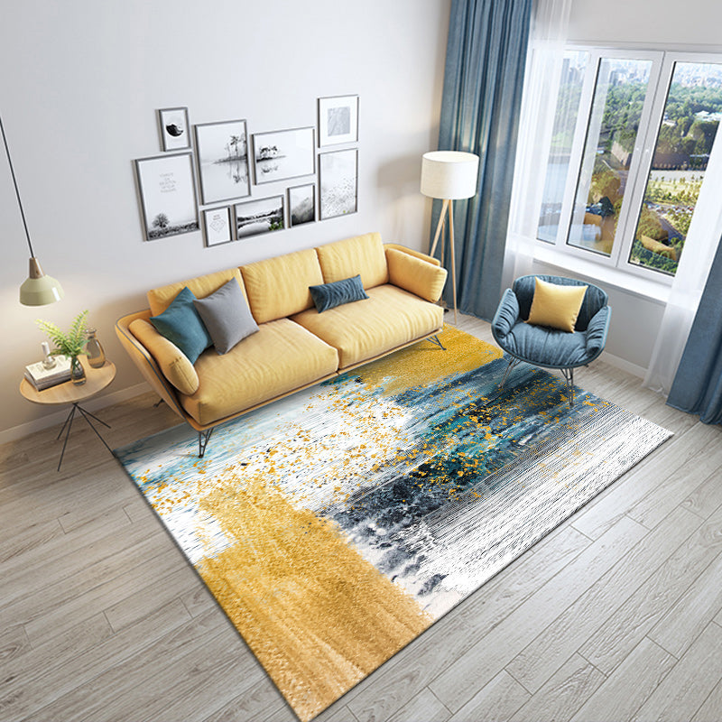 Multi Colored Abstract Rug Cotton Blend Casual Carpet Non-Slip Backing Easy Care Washable Rug for Decor - Clearhalo - 'Area Rug' - 'Rug' - 2215493