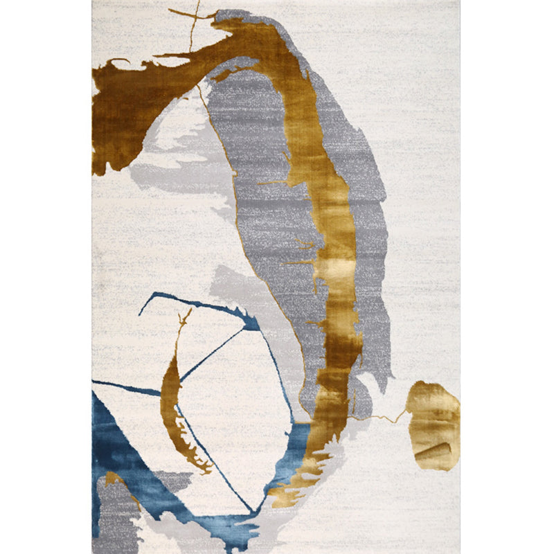 Multicolor Contemporary Rug Cotton Blend Abstract Pattern Area Carpet Machine Washable Non-Slip Rug for Living Room - Gold - Clearhalo - 'Area Rug' - 'Rug' - 2215496