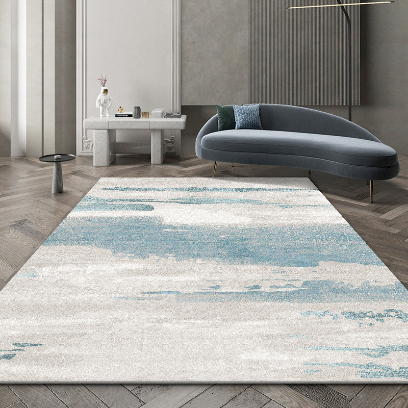 Simple Abstract Print Rug Multicolored Contemporary Carpet Cotton Blend Pet Friendly Easy Care Rug for Living Room Light Blue Clearhalo 'Area Rug' 'Rug' 2215541