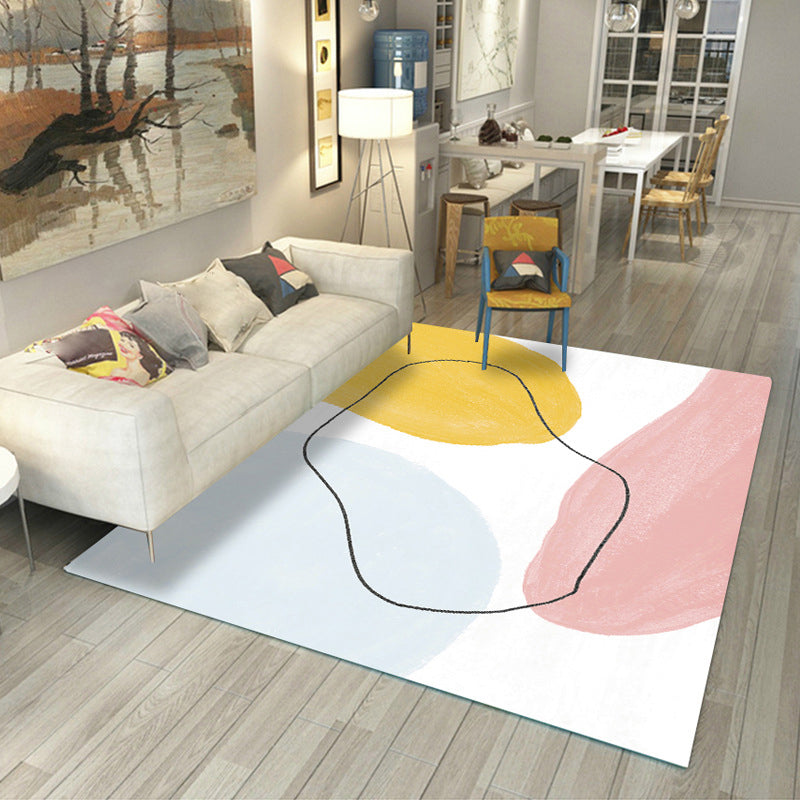 Morandi Color Parlor Rug Western Colorblock Carpet Synthetics Non-Slip Washable Indoor Rug - Clearhalo - 'Area Rug' - 'Rug' - 2216193