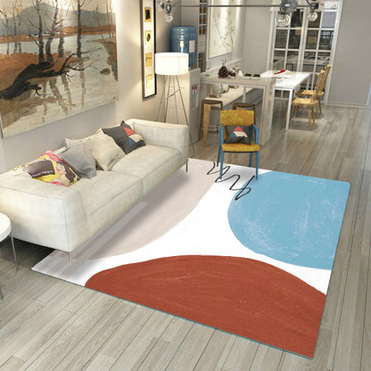 Morandi Color Parlor Rug Western Colorblock Carpet Synthetics Non-Slip Washable Indoor Rug - Blue-Red - Clearhalo - 'Area Rug' - 'Rug' - 2216204