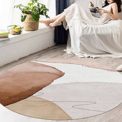 Creative Bedroom Rug Multi-Color Colorblocked Carpet Polypropylene Washable Pet Friendly Anti-Slip Rug