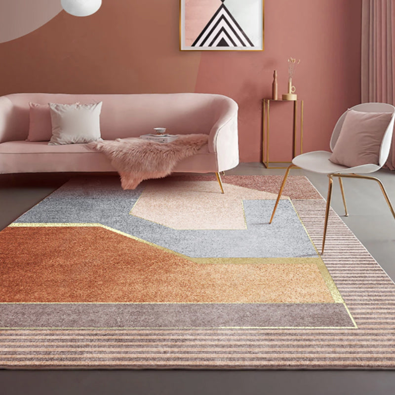 Multi-Colored Living Room Rug Casual Geometric Print Indoor Rug Polypropylene Pet Friendly Washable Carpet - Orange - Clearhalo - 'Area Rug' - 'Rug' - 2225230