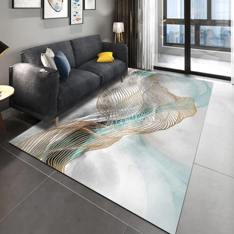 Multi-Colored Living Room Rug Casual Geometric Print Indoor Rug Polypropylene Pet Friendly Washable Carpet - Light Gray - Clearhalo - 'Area Rug' - 'Rug' - 2225235