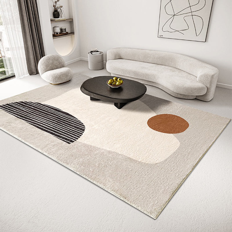 Gray Bedroom Rug Modern Abstract Printed Area Carpet Polyster Non-Slip Backing Washable Indoor Rug - Clearhalo - 'Area Rug' - 'Rug' - 2225319