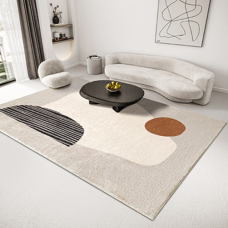 Gray Bedroom Rug Modern Abstract Printed Area Carpet Polyster Non-Slip Backing Washable Indoor Rug - Grey - Design 1 - Clearhalo - 'Area Rug' - 'Rug' - 2225320