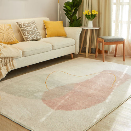 Cute Living Room Rug Multi-Color Colorblock Indoor Rug Cotton Blend Anti-Slip Easy Care Carpet - Light Pink - Clearhalo - 'Area Rug' - 'Rug' - 2225367