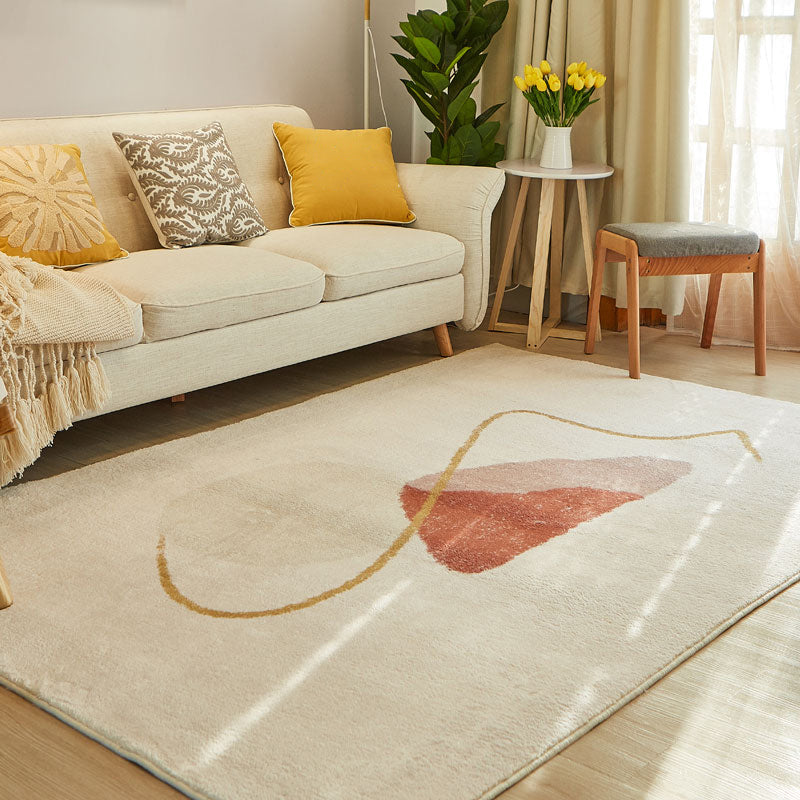 Cute Living Room Rug Multi-Color Colorblock Indoor Rug Cotton Blend Anti-Slip Easy Care Carpet - Red - Clearhalo - 'Area Rug' - 'Rug' - 2225368