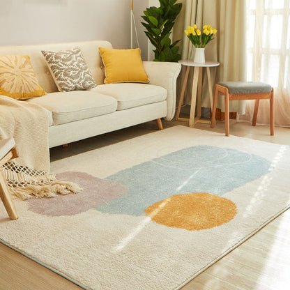 Cute Living Room Rug Multi-Color Colorblock Indoor Rug Cotton Blend Anti-Slip Easy Care Carpet - Light Blue - Clearhalo - 'Area Rug' - 'Rug' - 2225370