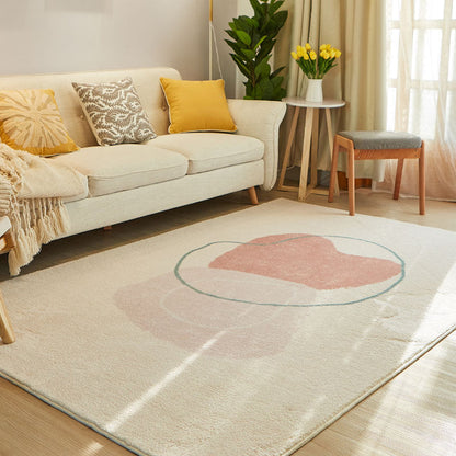 Cute Living Room Rug Multi-Color Colorblock Indoor Rug Cotton Blend Anti-Slip Easy Care Carpet - Nude Pink - Clearhalo - 'Area Rug' - 'Rug' - 2225376