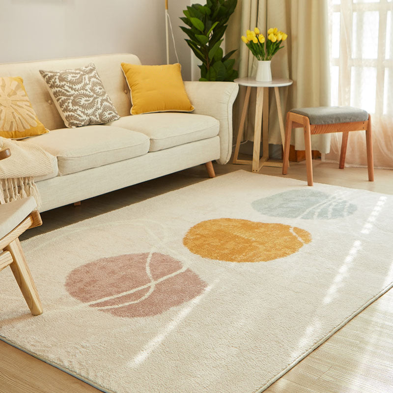 Cute Living Room Rug Multi-Color Colorblock Indoor Rug Cotton Blend Anti-Slip Easy Care Carpet - Yellow-Pink - Clearhalo - 'Area Rug' - 'Rug' - 2225379