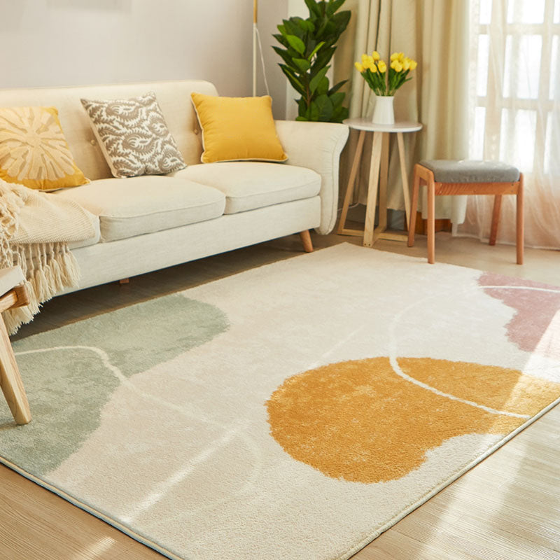 Cute Living Room Rug Multi-Color Colorblock Indoor Rug Cotton Blend Anti-Slip Easy Care Carpet - Light Yellow - Clearhalo - 'Area Rug' - 'Rug' - 2225380