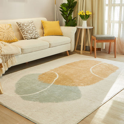 Cute Living Room Rug Multi-Color Colorblock Indoor Rug Cotton Blend Anti-Slip Easy Care Carpet - Yellow - Clearhalo - 'Area Rug' - 'Rug' - 2225382