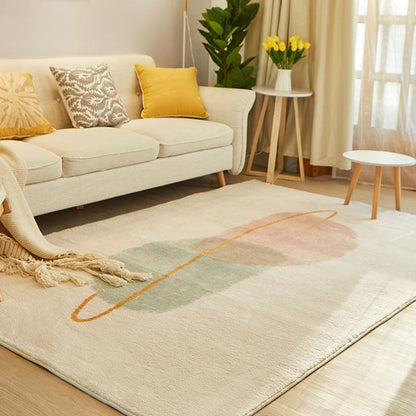 Cute Living Room Rug Multi-Color Colorblock Indoor Rug Cotton Blend Anti-Slip Easy Care Carpet - Pink - Clearhalo - 'Area Rug' - 'Rug' - 2225383