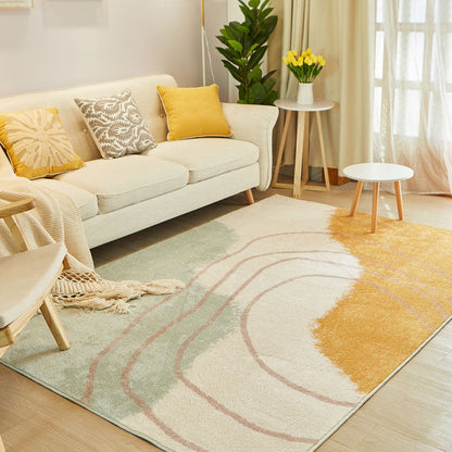 Cute Living Room Rug Multi-Color Colorblock Indoor Rug Cotton Blend Anti-Slip Easy Care Carpet - Green-Yellow - Clearhalo - 'Area Rug' - 'Rug' - 2225384