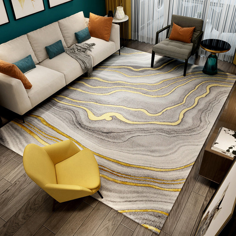 Minimalist Living Room Rug Multi-Color Oriental Pattern Area Carpet Synthetics Pet Friendly Easy Care Rug Yellow Clearhalo 'Area Rug' 'Modern' 'Rugs' Rug' 2227062