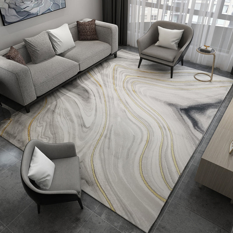 Minimalist Living Room Rug Multi-Color Oriental Pattern Area Carpet Synthetics Pet Friendly Easy Care Rug Light Gray-White Clearhalo 'Area Rug' 'Modern' 'Rugs' Rug' 2227064