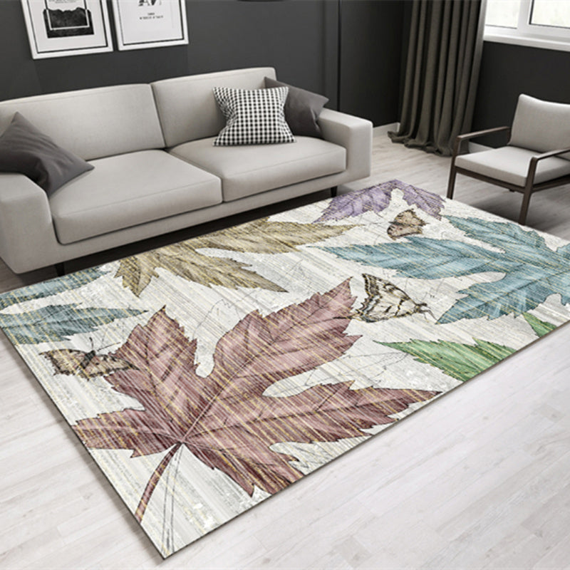 Modern Plant Printed Rug Multi-Color Polypropylene Area Rug Pet Friendly Machine Washable Carpet for Room - Clearhalo - 'Area Rug' - 'Rug' - 2238398