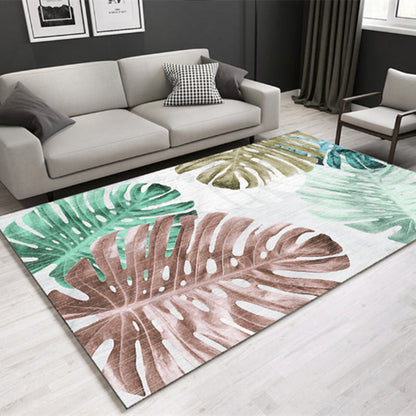Modern Plant Printed Rug Multi-Color Polypropylene Area Rug Pet Friendly Machine Washable Carpet for Room - Brown - Clearhalo - 'Area Rug' - 'Rug' - 2238399