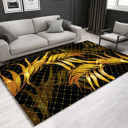 Modern Plant Printed Rug Multi-Color Polypropylene Area Rug Pet Friendly Machine Washable Carpet for Room - Gold - Clearhalo - 'Area Rug' - 'Rug' - 2238401