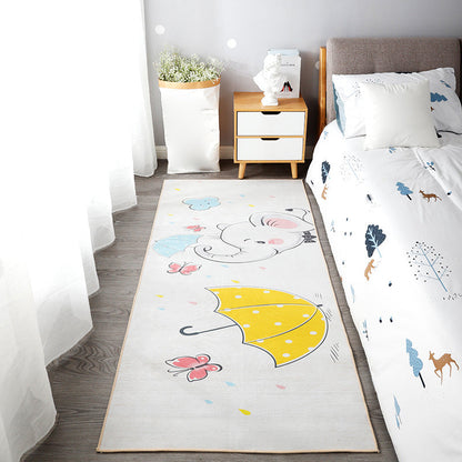 Cute Kids Room Rug Multi Colored Animal Printed Area Rug Polypropylene Non-Slip Backing Easy Care