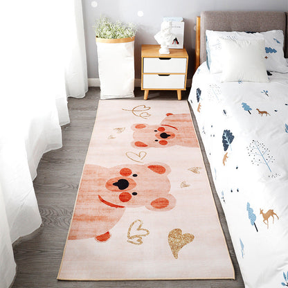 Cute Kids Room Rug Multi Colored Animal Printed Area Rug Polypropylene Non-Slip Backing Easy Care