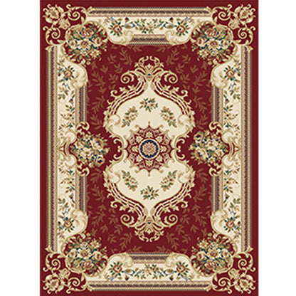 Multi Colored Western Rug Polyster Floral Printed Indoor Rug Pet Friendly Easy Care Washable Carpet for Bedroom Dark Red Clearhalo 'Area Rug' 'Rugs' 'Vintage' Rug' 2242772