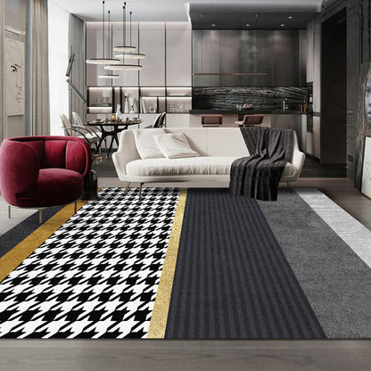 Multi Colored Living Room Rug Nordic Geometric Print Area Rug Nylon Anti-Slip Backing Washable Carpet - Grey - Clearhalo - 'Area Rug' - 'Rug' - 2250339