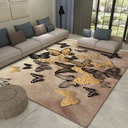 Western Plant Print Rug Multi-Color Polyster Area Carpet Pet Friendly Stain-Resistant Indoor Rug for Parlor Tan Clearhalo 'Area Rug' 'Rug' 2253655