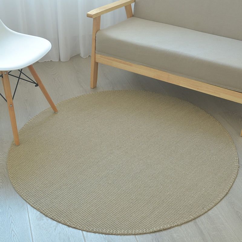 Multi-Color Simple Rug Sisal Solid Color Carpet Non-Slip Backing Stain-Resistant Indoor Rug for Bedroom - Cream Gray - Clearhalo - 'Area Rug' - 'Rug' - 2256498